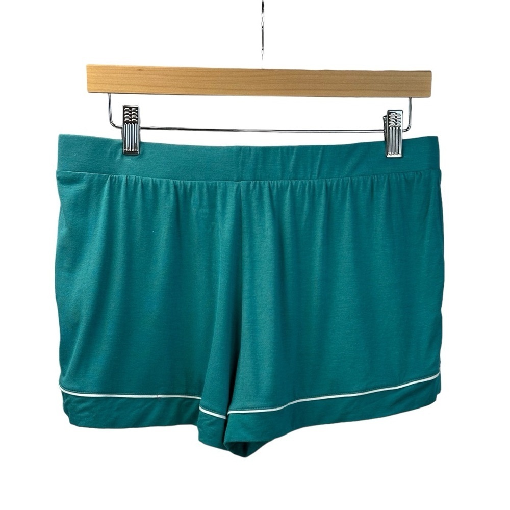 Alfani 2-piece Notch Collar Button Down Pajama Short Set - Teal Blue Green - Med - Picture 6 of 11